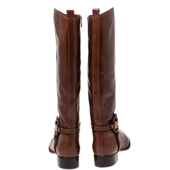 Tory Burch Riding Boots Cognac Brown Leather Size 6 Knee High - Picture 4 of 4